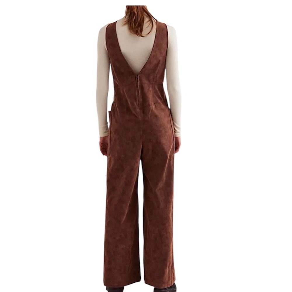 We The Free People Nico Faux Suede One Piece Jumpsuit Romper Womens Med NWOT - Picture 14 of 14
